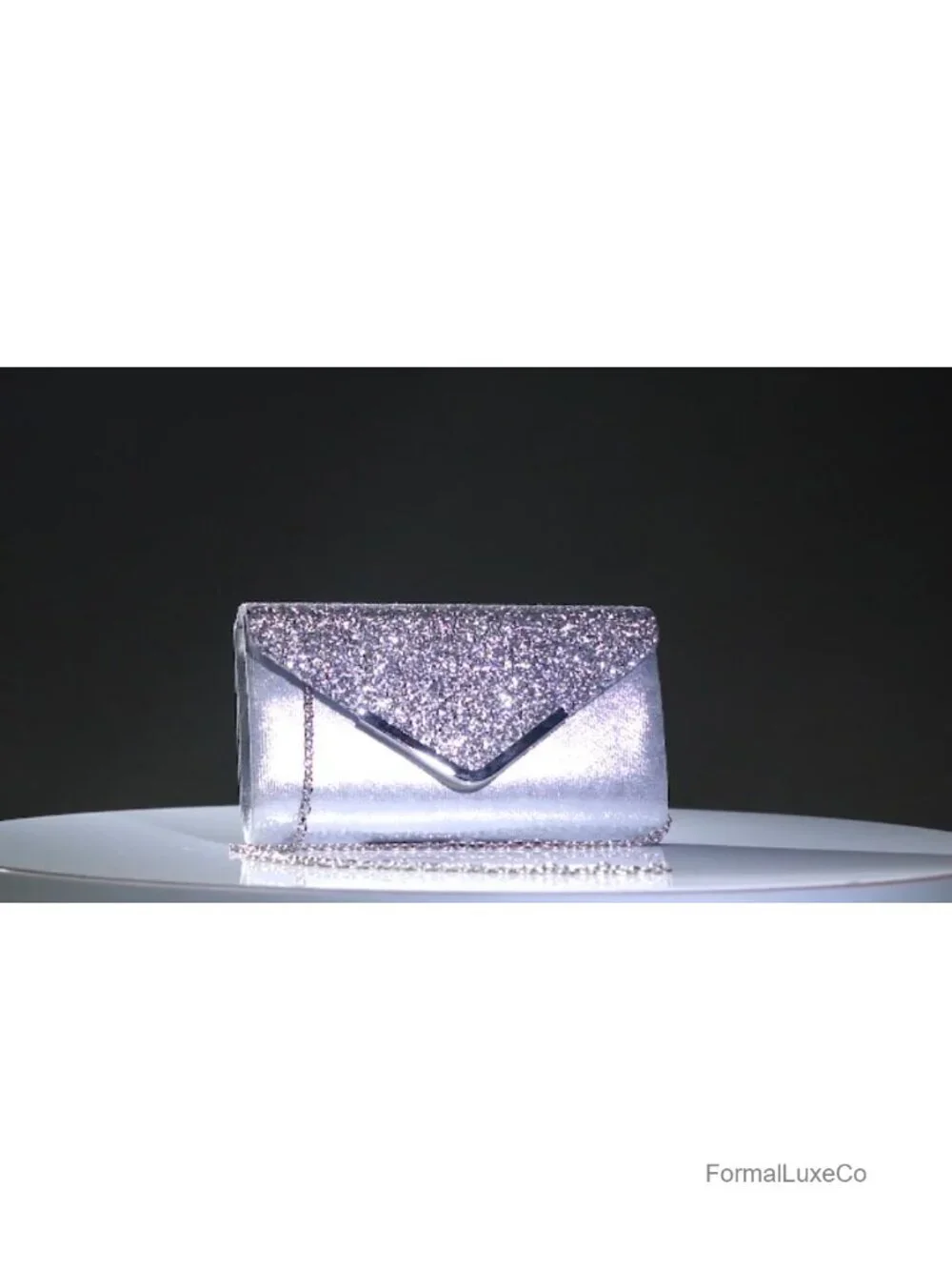 Glitter Envelope Evening Bag Clutch with Chain Strap for Wedding Party Prom